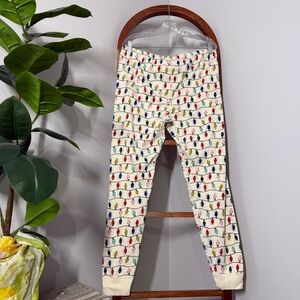 Hanna Andersson LARGE Adult Unixex Ivory Christmas Holiday Lights Pajama Bottoms